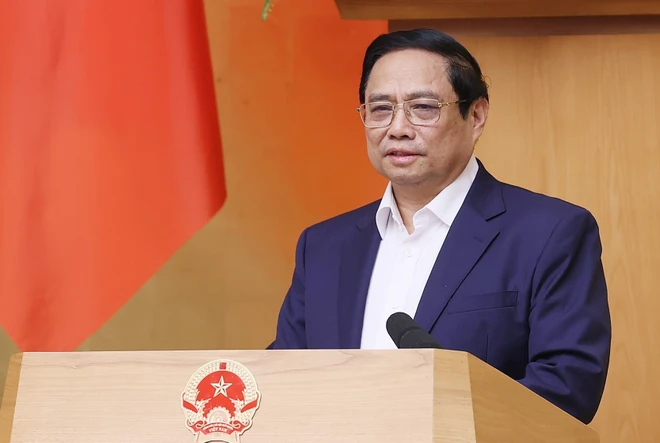 Thủ tướng Phạm Minh Chính chủ trì phiên họp. (Ảnh: Dương Giang/TTXVN) ttxvn-1712phienhopchinhphu2-1729.jpg