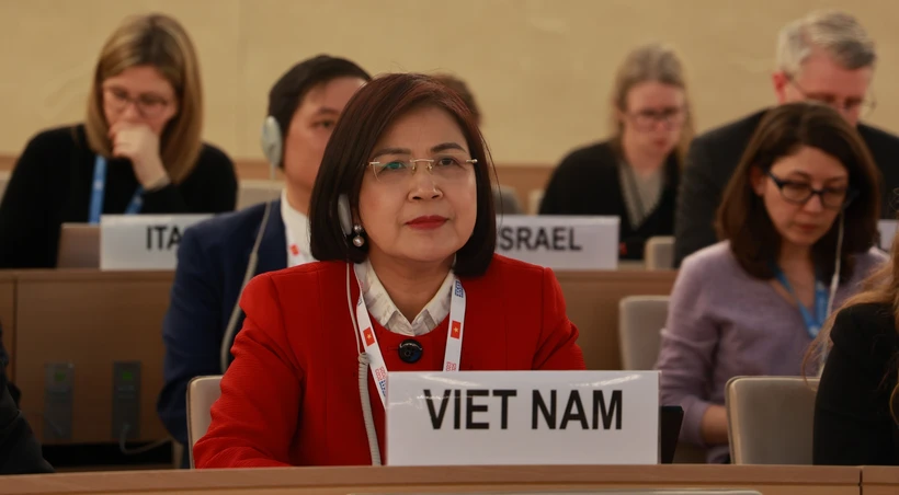 Đại sứ Lê Thị Tuyết Mai, Trưởng Phái đoàn đại diện thường trực Việt Nam tại Geneva. (Ảnh: Nguyễn Tuấn/TTXVN)