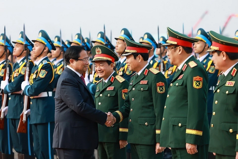 Thủ tướng Phạm Minh Chính dự khai mạc Triển lãm Quốc phòng Quốc tế Việt Nam 2024. (Ảnh: Dương Giang/TTXVN)