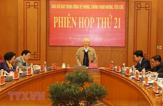 Phien hop thu 21 cua Ban Chi dao Trung uong ve phong, chong tham nhung hinh anh 1