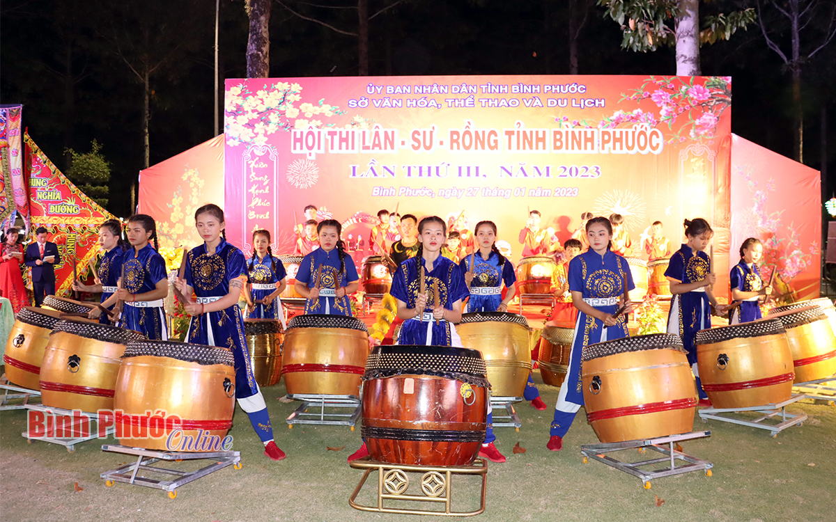 Đặc sắc hội thi lân sư rồng tỉnh Bình Phước xuân Quý Mão 2023