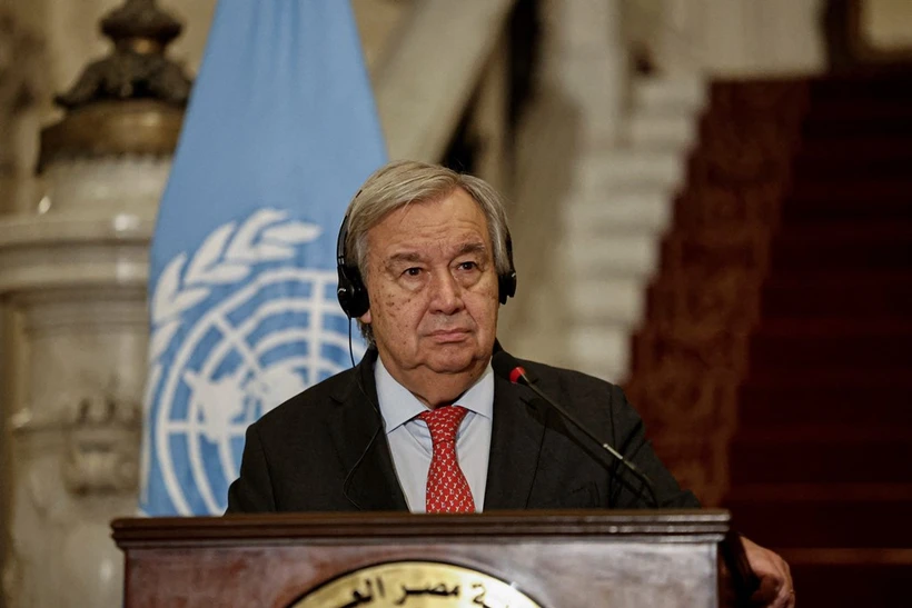 Tổng Thư ký LHQ Antonio Guterres yêu cầu Hamas trả tự do ngay lập tức và vô điều kiện cho các con tin. (Ảnh: AFP/TTXVN)
