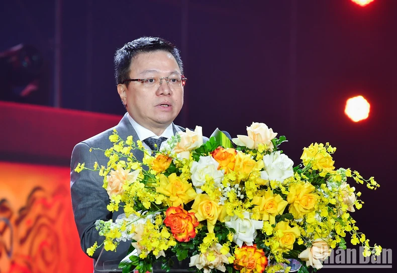 Đồng chí Lê Quốc Minh phát biểu tại chương trình.