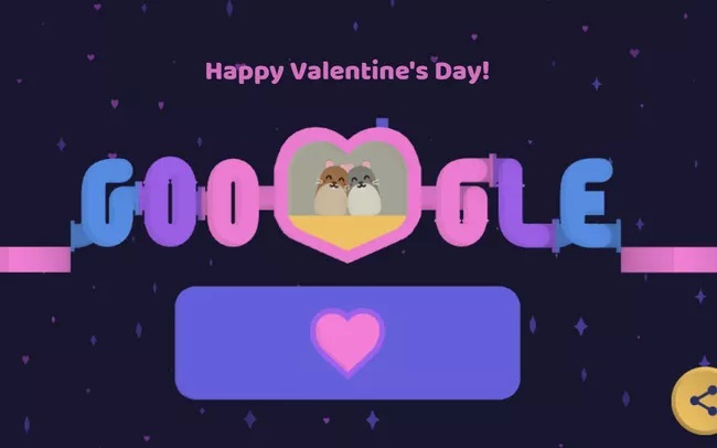 Google thay ảnh đại diện mừng ngày lễ tình nhân Valentine