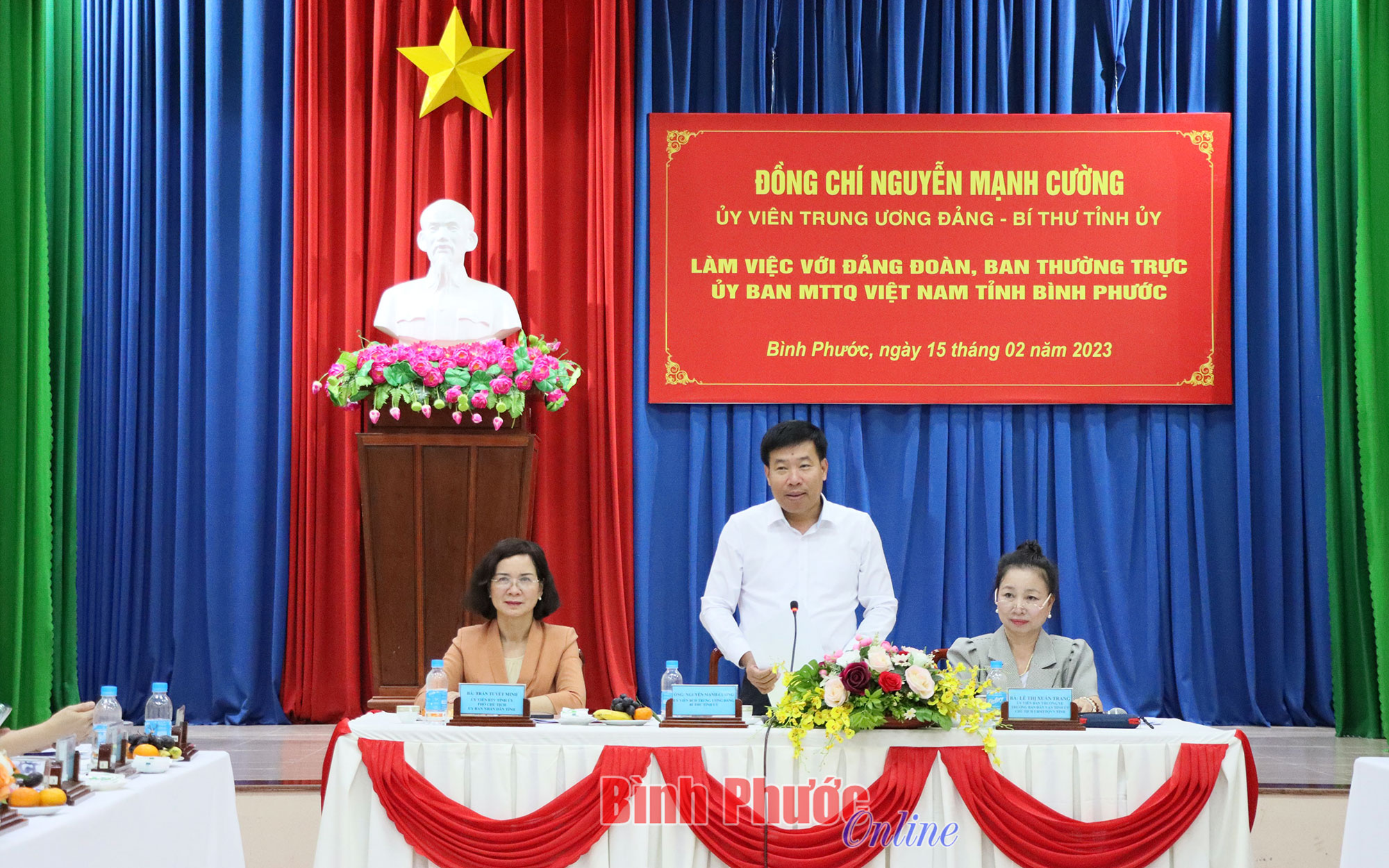 Bí thư Tỉnh ủy Nguyễn Mạnh Cường làm việc với Đảng đoàn MTTQ Việt Nam tỉnh