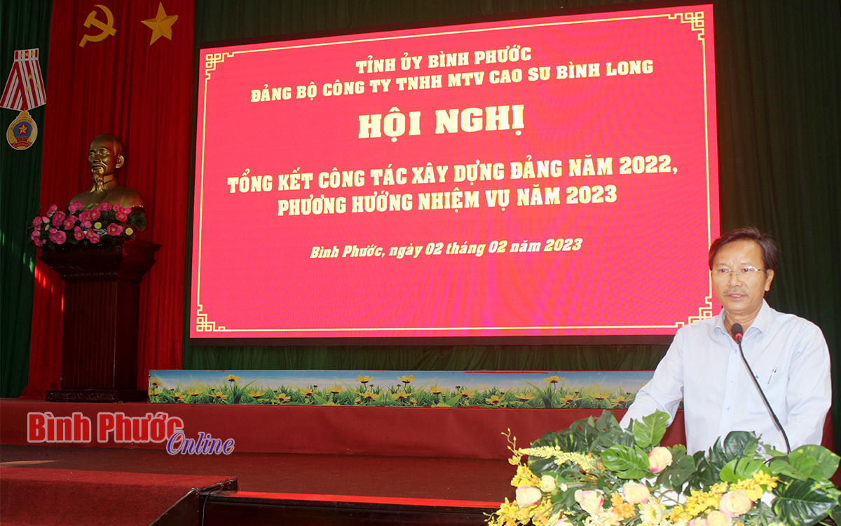 Năm 2022, Đảng ủy Cao su Bình Long kết nạp 45 đảng viên