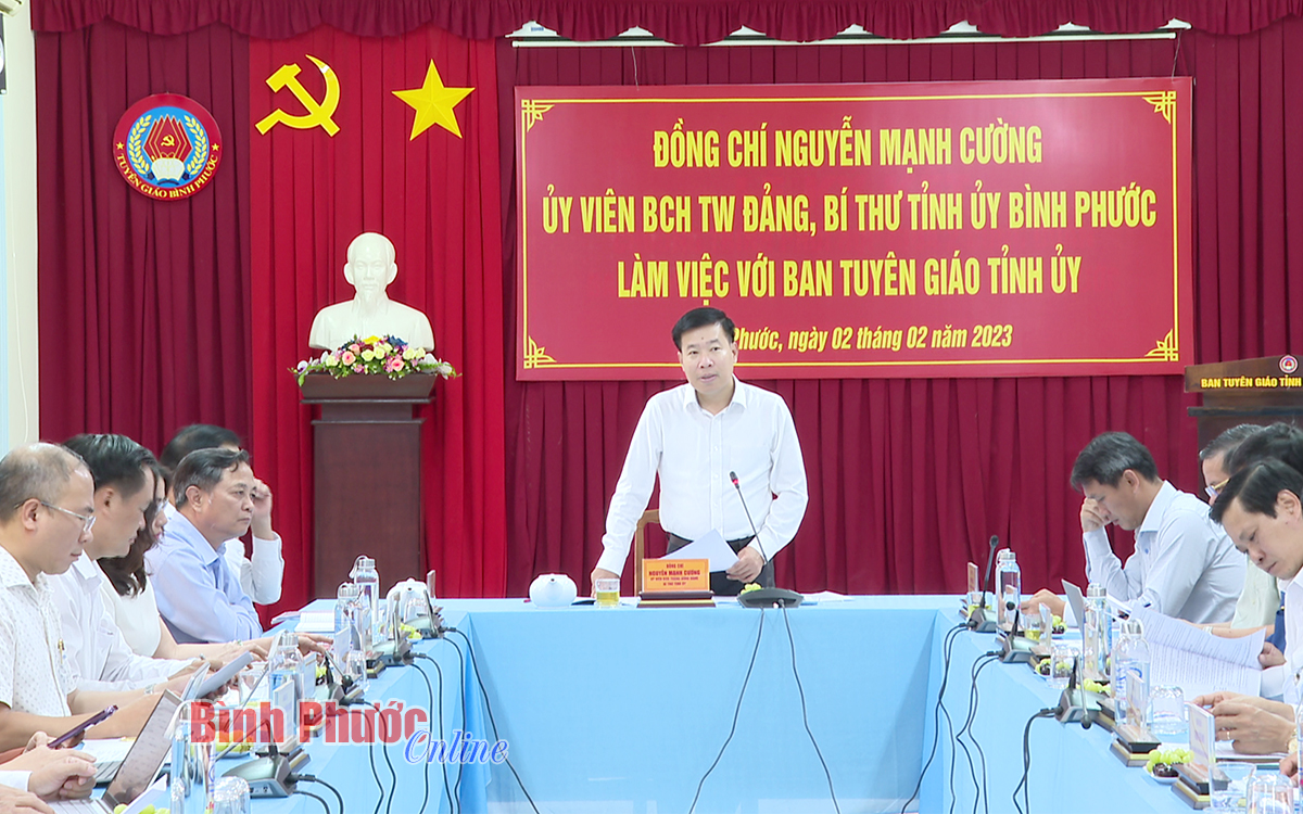 Ủy viên Trung ương Đảng, Bí thư Tỉnh ủy Nguyễn Mạnh Cường chỉ đạo buổi làm việc