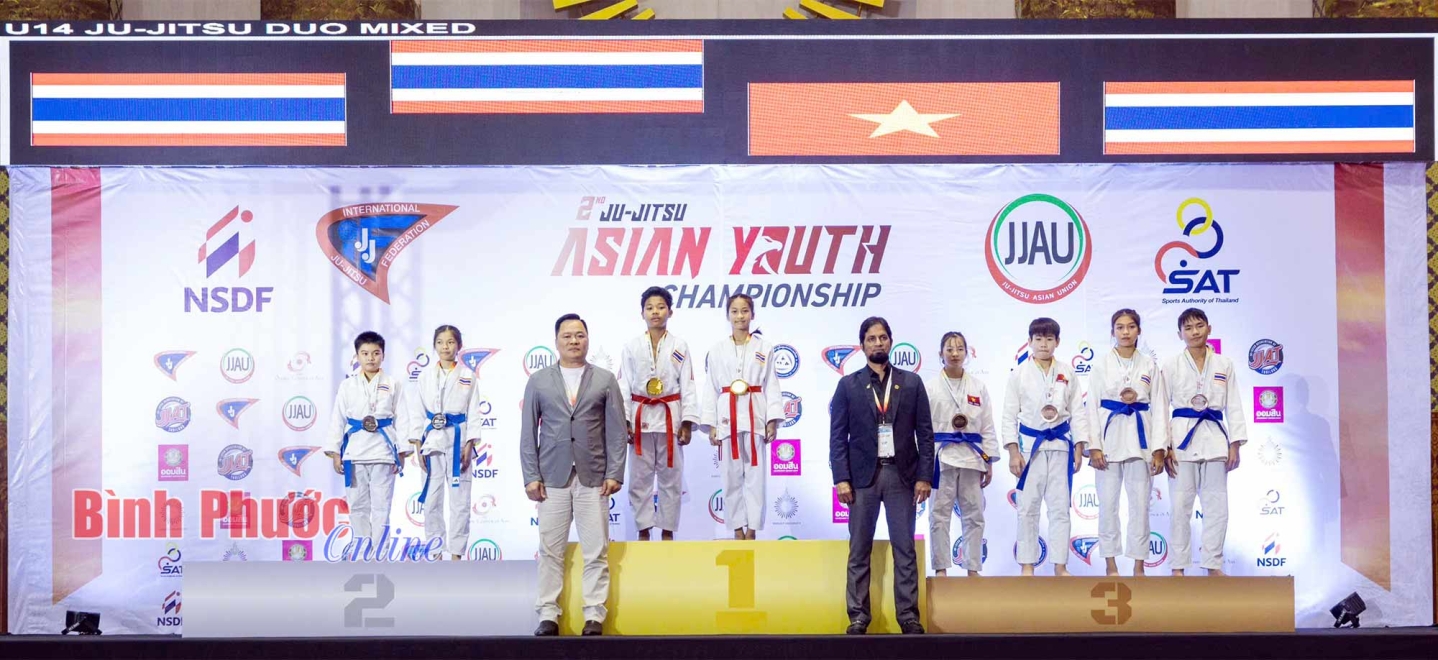 Bình Phước đoạt 6 huy chương Giải vô địch Ju-jitsu trẻ châu Á 2025