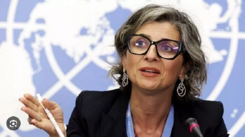 Báo cáo viên đặc biệt của Liên hợp quốc về các vùng lãnh thổ Palestine bị chiếm đóng Francesca Albanese. (Ảnh: IRNA/TTXVN)