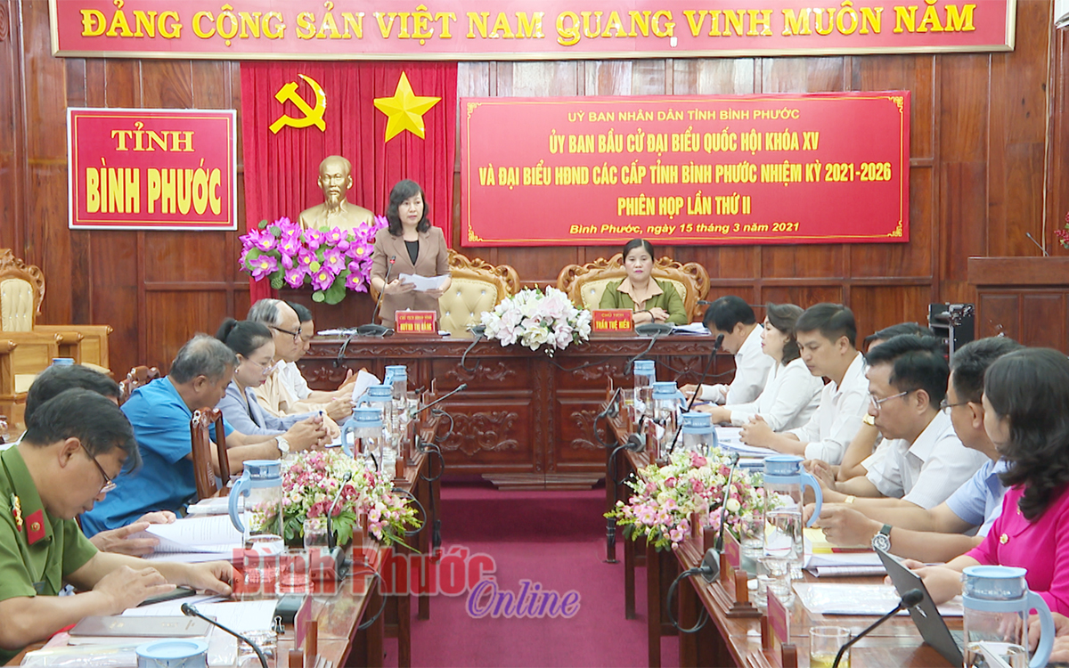 Ủy ban bầu cử đại biểu Quốc hội và HĐND các cấp tỉnh Bình Phước họp phiên thứ 2