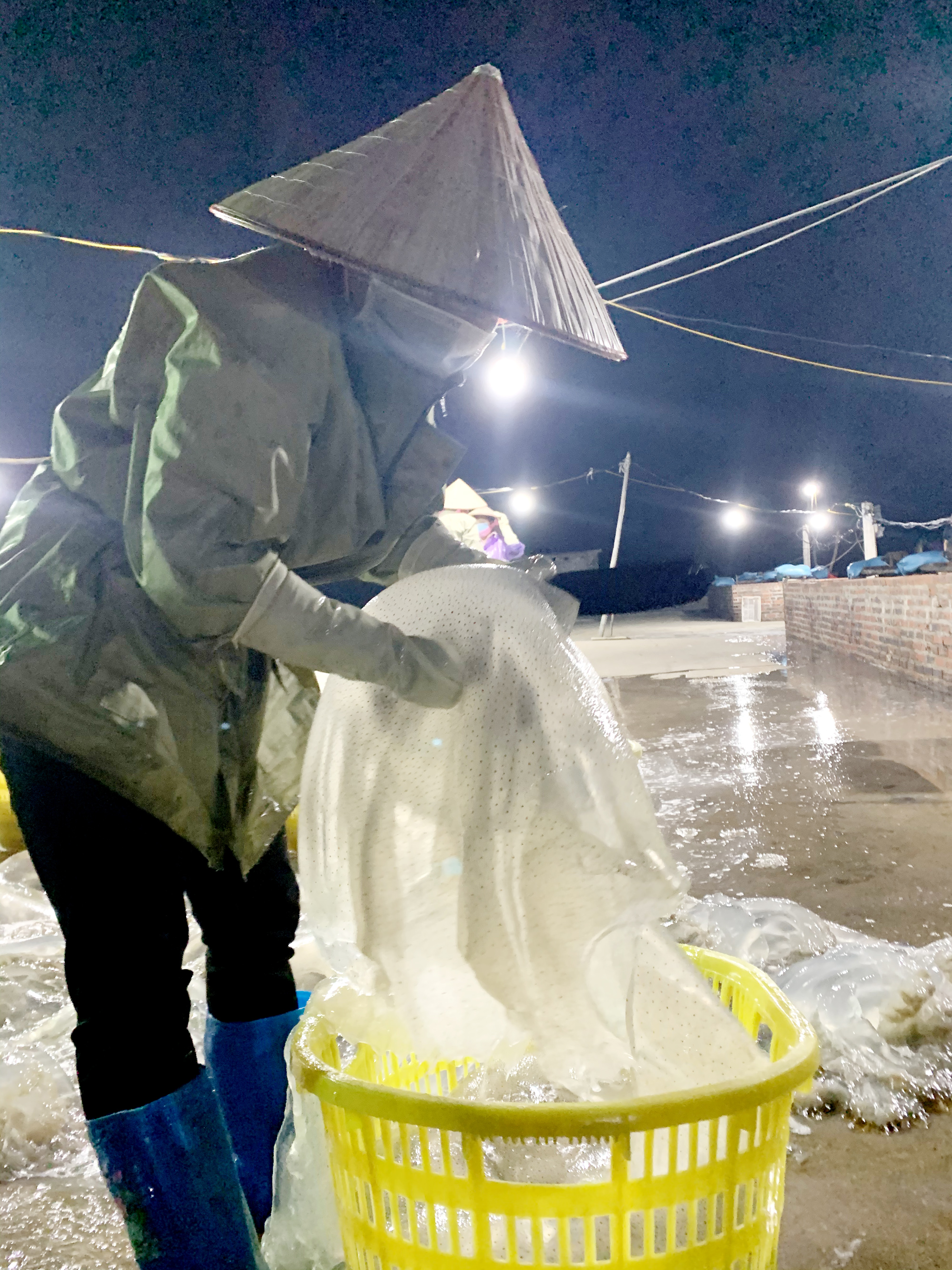 Mỗi xưởng thu mua, chế biến sứa có khoảng 30 lao động làm việc, với mức thu nhập khoảng 300.000 đồng/người.