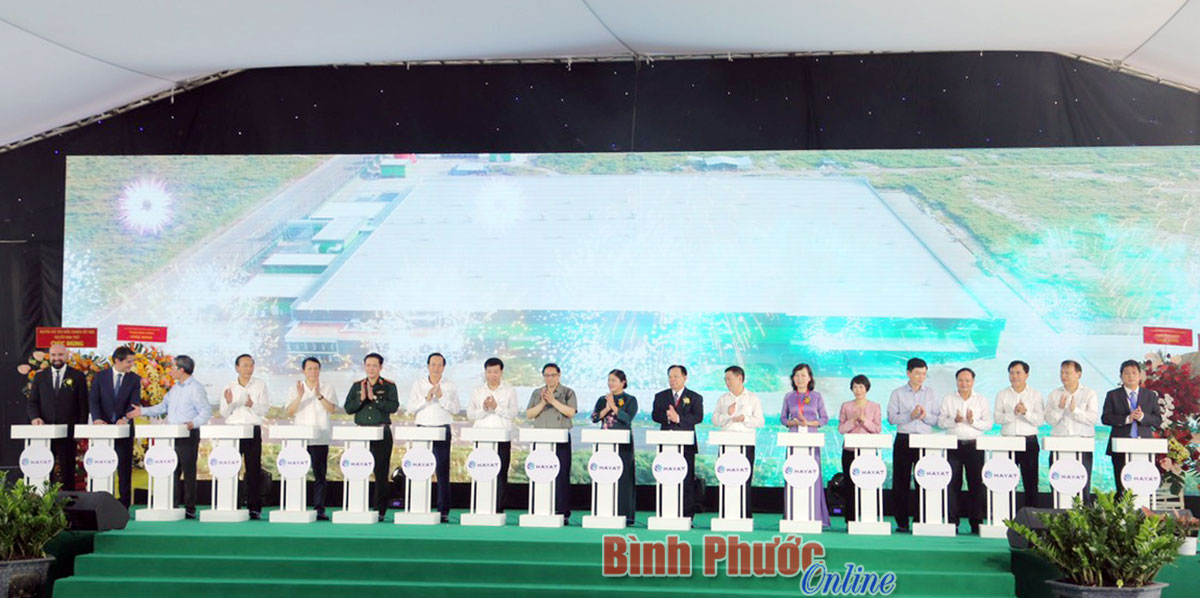 Thủ tướng Chính phủ dự lễ khánh thành nhà máy có tổng mức đầu tư 250 triệu USD tại Bình Phước