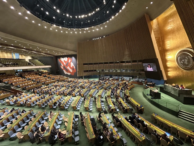 Toàn cảnh một phiên họp Đại hội đồng Liên hợp quốc. (Ảnh: Thanh Tuấn/TTXVN)