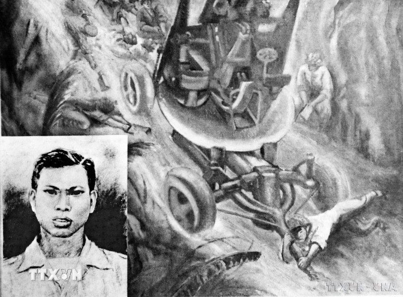 Anh hùng Tô Vĩnh Diện - người khẩu đội trưởng 26 tuổi kiên cường, hy sinh thân mình để cứu pháo trong chiến dịch Điện Biên Phủ. (Ảnh: Tư liệu TTXVN)