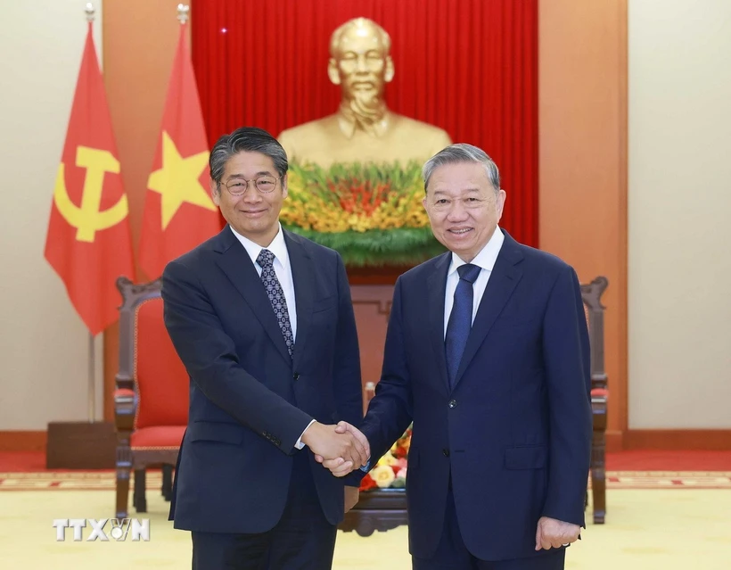 Tổng Bí thư Tô Lâm tiếp Đại sứ Nhật Bản tại Việt Nam Ito Naoki. (Ảnh: Thống Nhất/TTXVN)