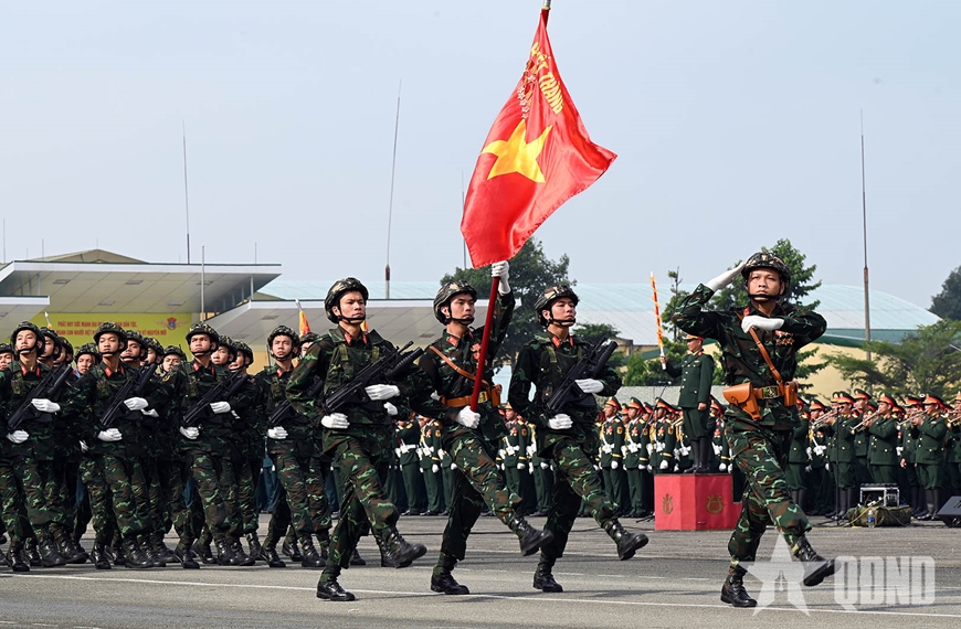 Tổng hợp luyện các lực lượng tham gia diễu binh, diễu hành Kỷ niệm 50 năm Ngày giải phóng miền Nam, thống nhất đất nước