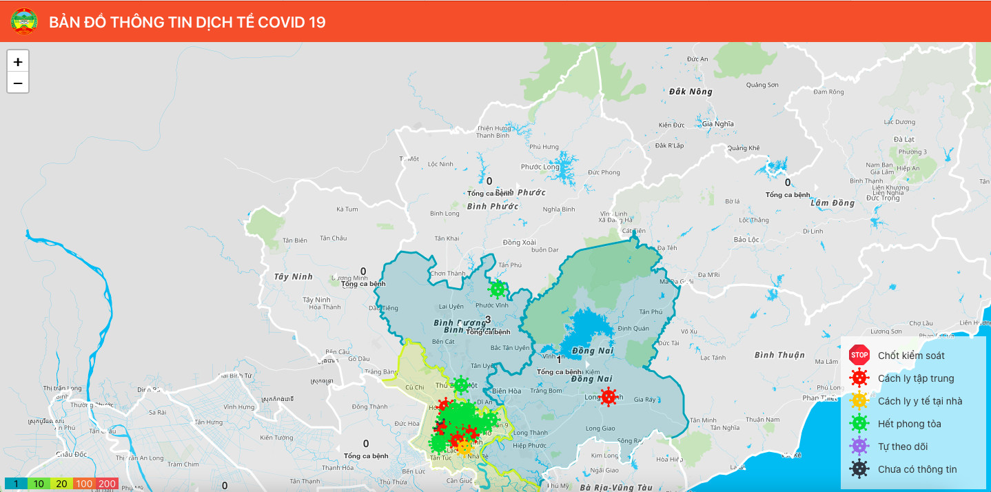 Bình Phước lập Bản đồ số cập nhật dịch Covid