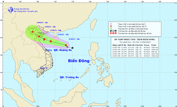 Vùng áp thấp trên Biển Đông đã mạnh lên thành áp thấp nhiệt đới hình ảnh 1 Vung ap thap tren Bien Dong da manh len thanh ap thap nhiet doi hinh anh 1