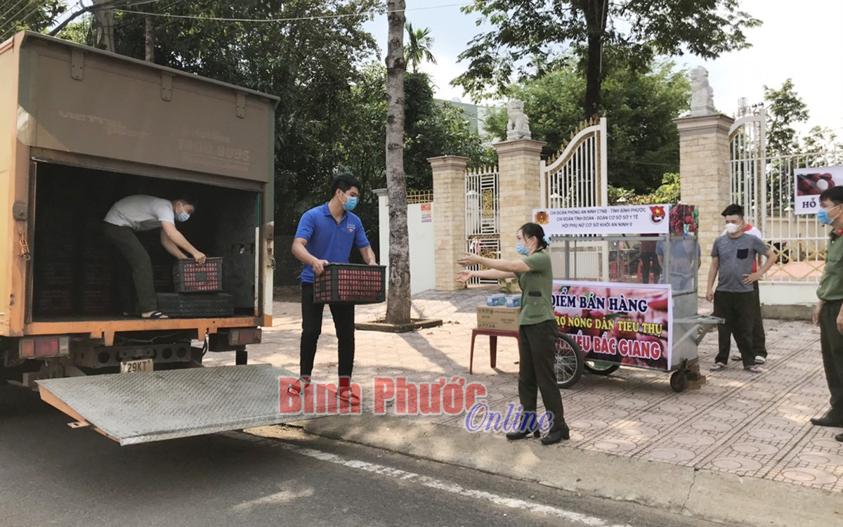 Công an Bình Phước phối hợp hỗ trợ tiêu thụ 4 tấn vải thiều Bắc Giang