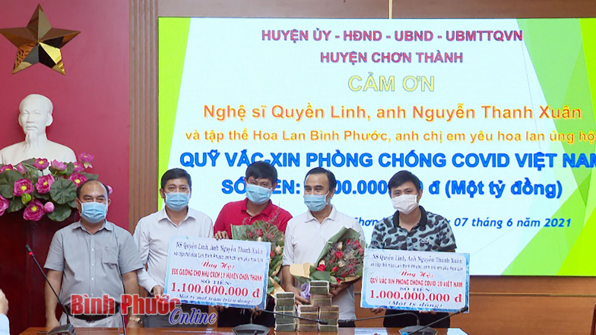 Chơn Thành: Tiếp nhận 2,7 tỷ đồng ủng hộ phòng, chống dịch Covid