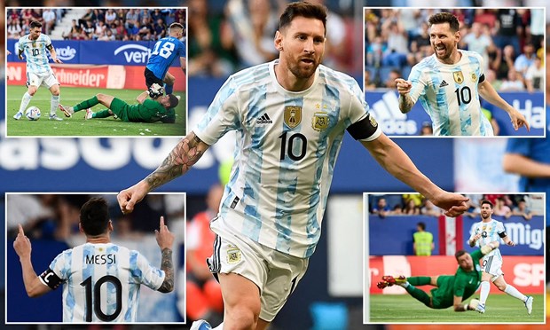 Lionel Messi lap ky tich ghi 5 ban trong mau ao tuyen Argentina hinh anh 1