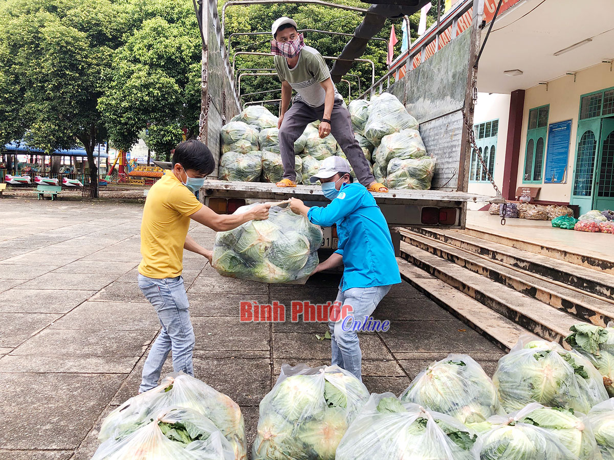 Thanh, thiếu nhi Bình Long hỗ trợ Thủ Dầu Một thêm hơn 2 tấn rau, củ, quả