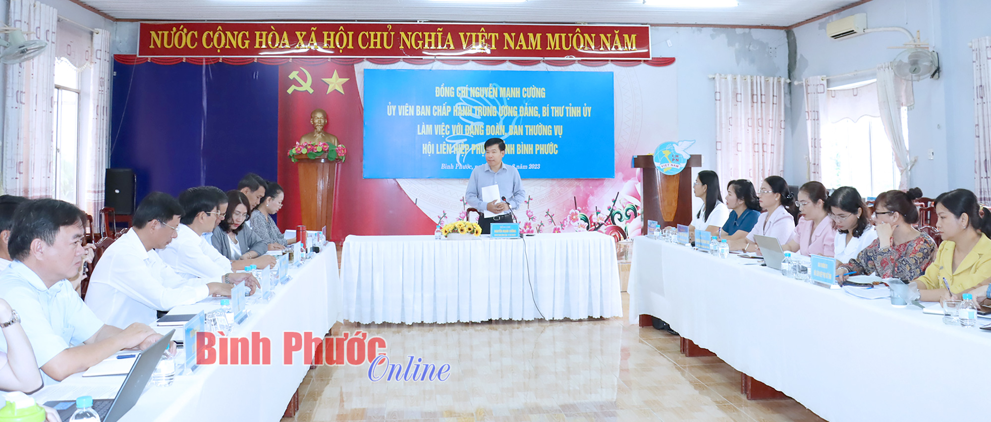 Bí thư Tỉnh ủy Nguyễn Mạnh Cường làm việc với Hội Phụ nữ tỉnh