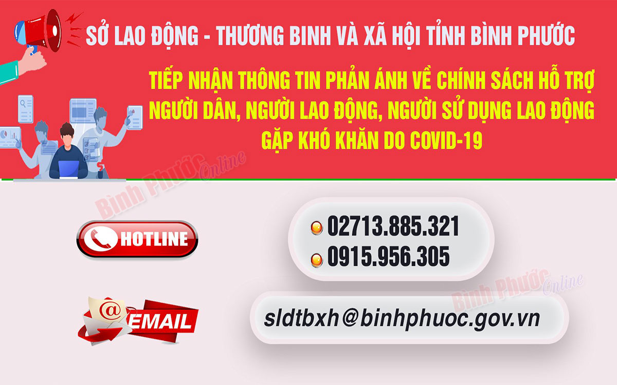 519 công dân Bình Phước được hỗ trợ do ảnh hưởng dịch Covid