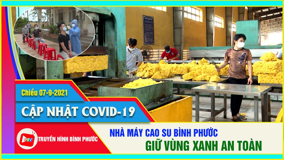 Bản tin Covid chiều | 07-9-2021| Vùng xanh an toàn ở nhà máy cao su Bình Phước