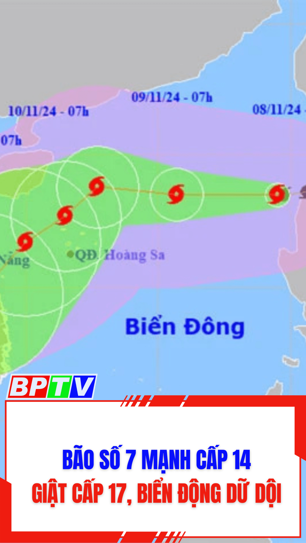 B&atilde;o số 7 mạnh cấp 14, giật cấp 17, biển động dữ dội #shorts