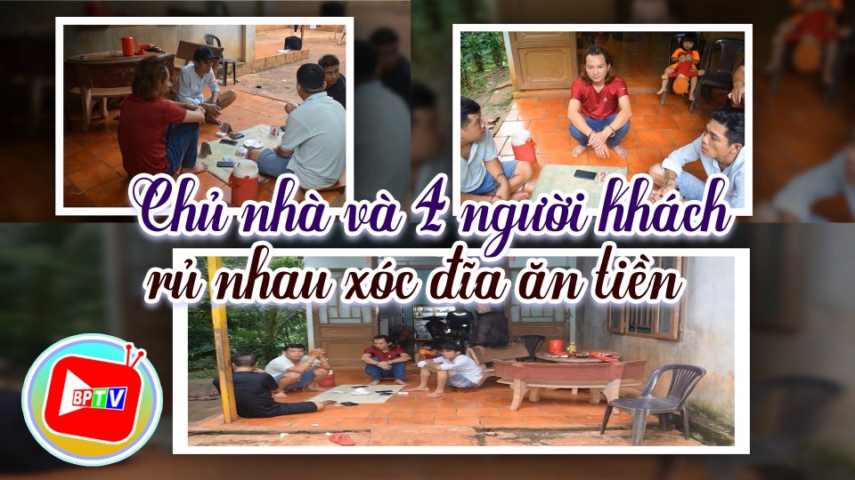 Bắt quả tang chủ nhà và 4 người khách rủ nhau xóc đĩa ăn tiền 