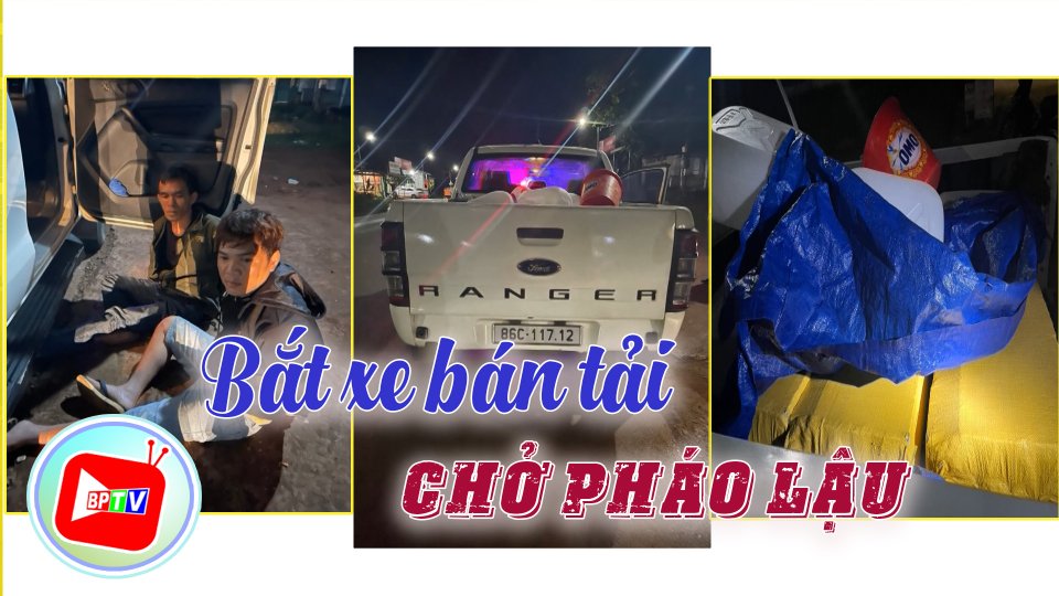 Bắt xe bán tải chở pháo lậu 