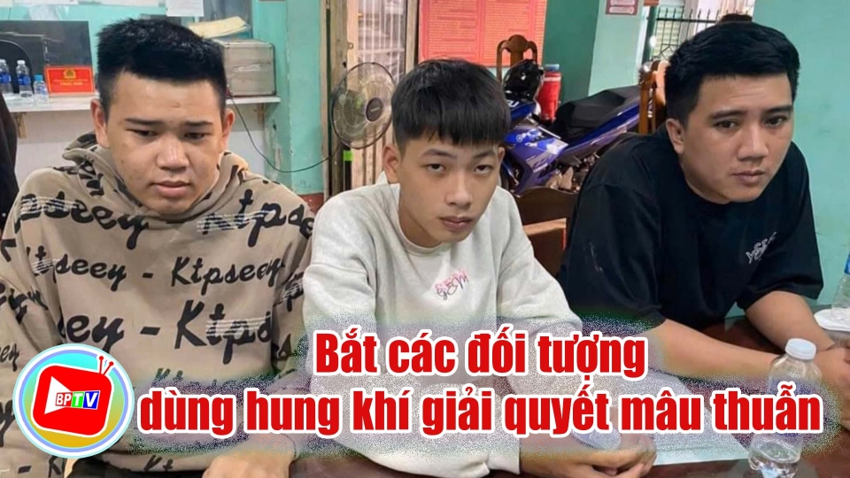 Bình Phước: Bắt các đối tượng dùng hung khí giải quyết mâu thuẫn tại quán nhậu |BPTV
