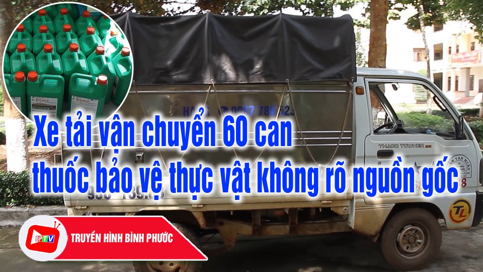 Bình Phước: Bắt xe tải vận chuyển 60 can thuốc bảo vệ thực vật không rõ nguồn gốc |BPTV