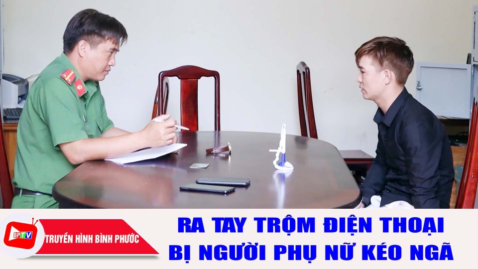Bình Phước: Nghi phạm ra tay trộm điện thoại bị người phụ nữ kéo ngã bắt giữ |BPTV