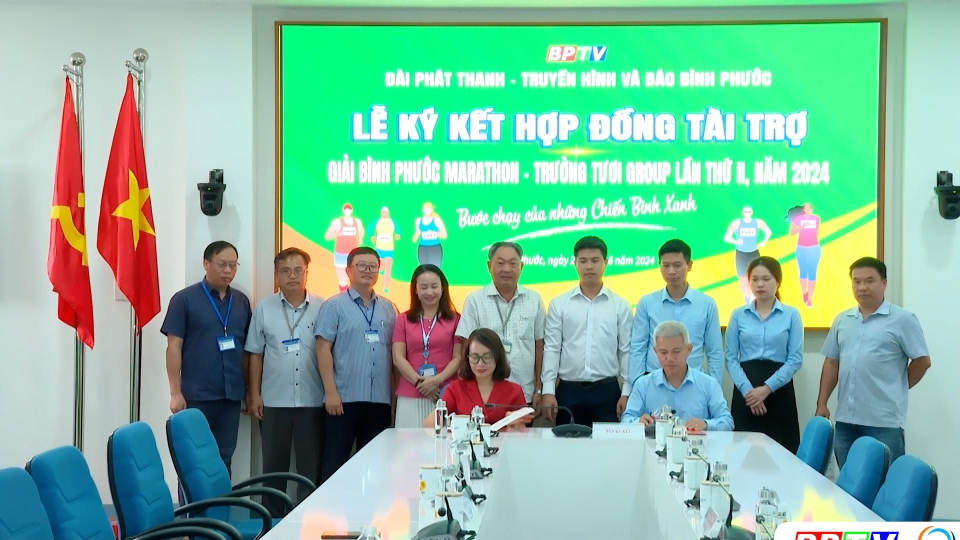 BPTV ký kết với Vietinbank chi nhánh Bình Phước tài trợ Giải Bình Phước marathon 