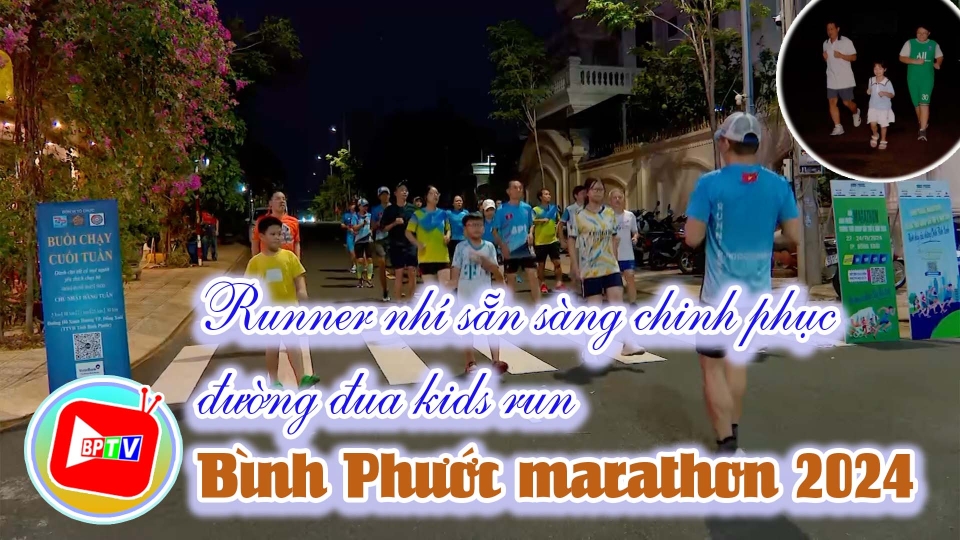 Các runner nhí sẵn sàng chinh phục đường đua kids run Bình Phước marathon 2024 |BPTV