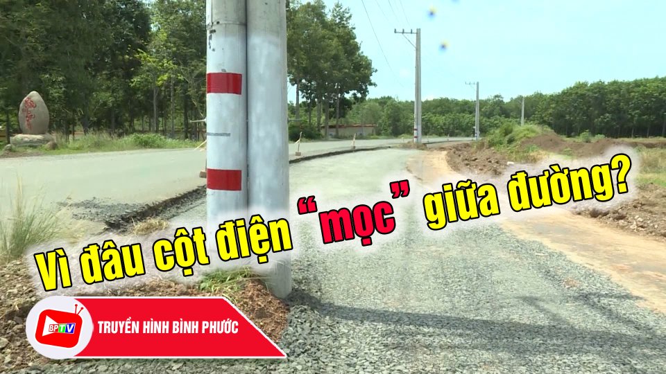 Chuyện lạ: Mở rộng đường dân sinh vẫn “giữ lại” cột điện giữa đường? |BPTV
