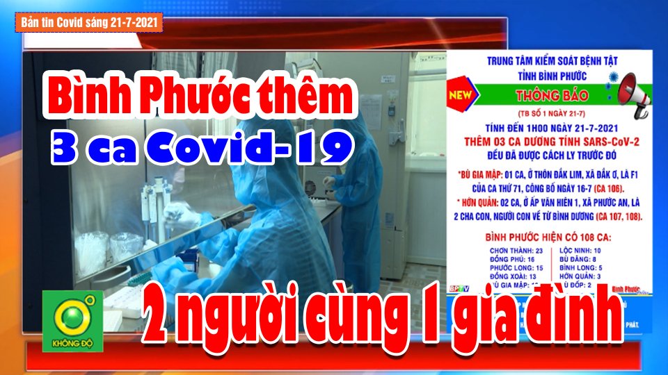 COVID-19 sáng |21-7-2021| Bình Phước thêm 3 ca dương tính SARS-CoV-2