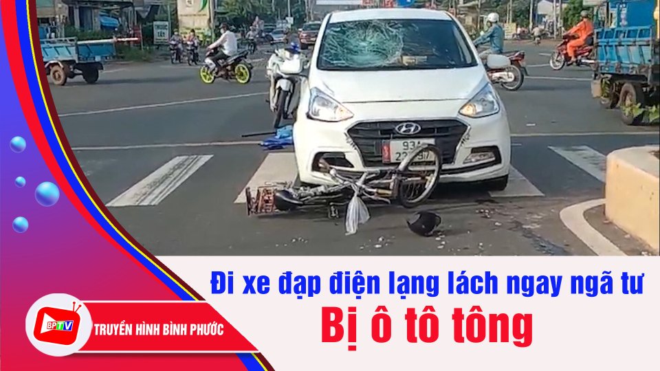 Đi xe đạp điện lạng lách ngay ngã tư, người đàn ông bị ô tô tông | BPTV