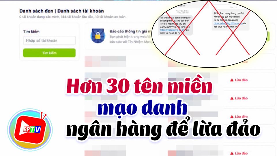 "Điểm mặt" hơn 30 tên miền mạo danh ngân hàng để lừa đảo 