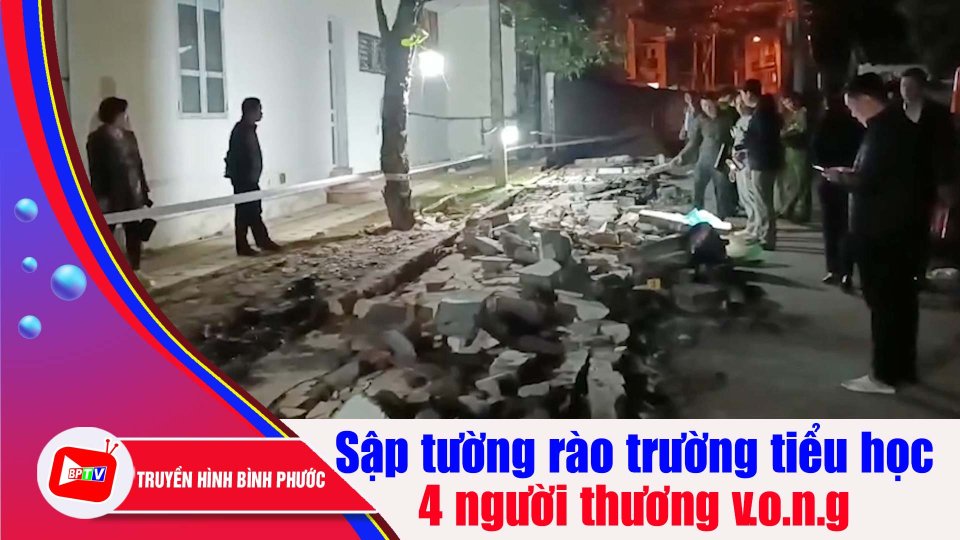 Hà Giang: Sập tường rào trường tiểu học, 4 người thương v.o.n.g |BPTV