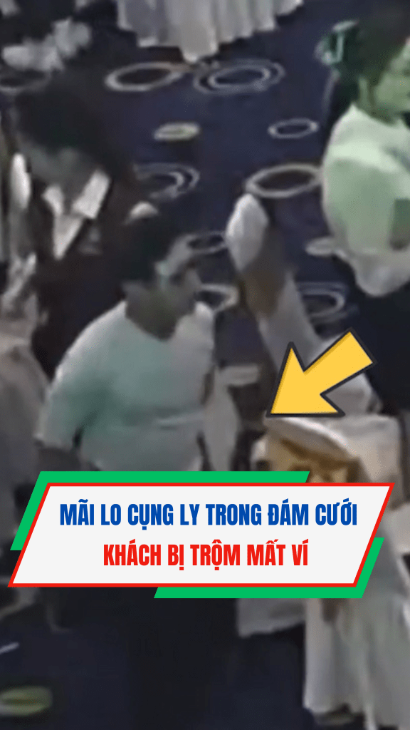 Mãi lo cụng ly trong đám cưới, khách bị trộm mất ví 