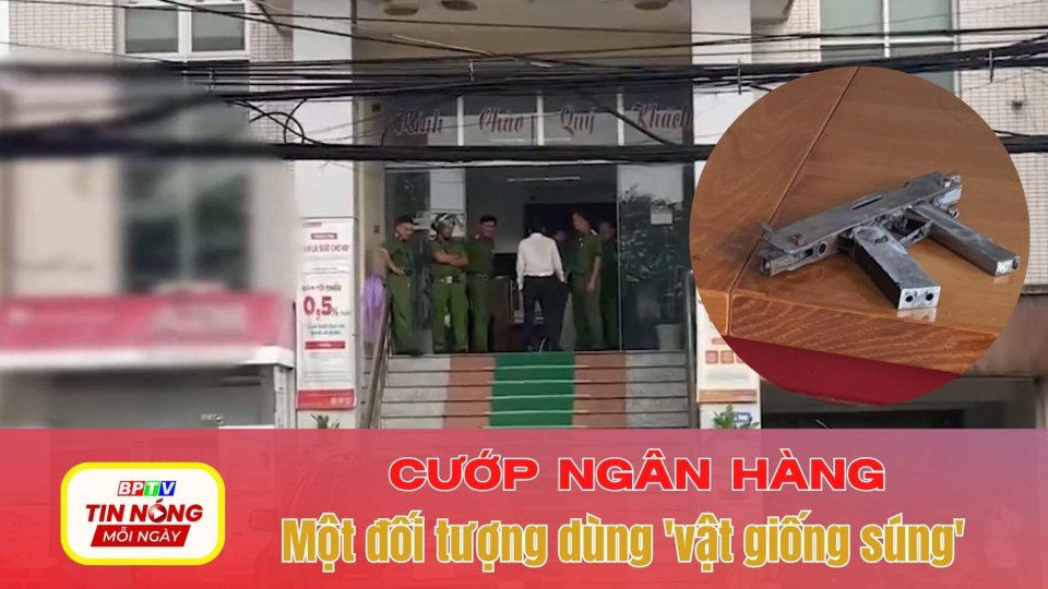 Một đối tượng dùng 'vật giống súng' cướp ngân hàng ở Tiền Giang 