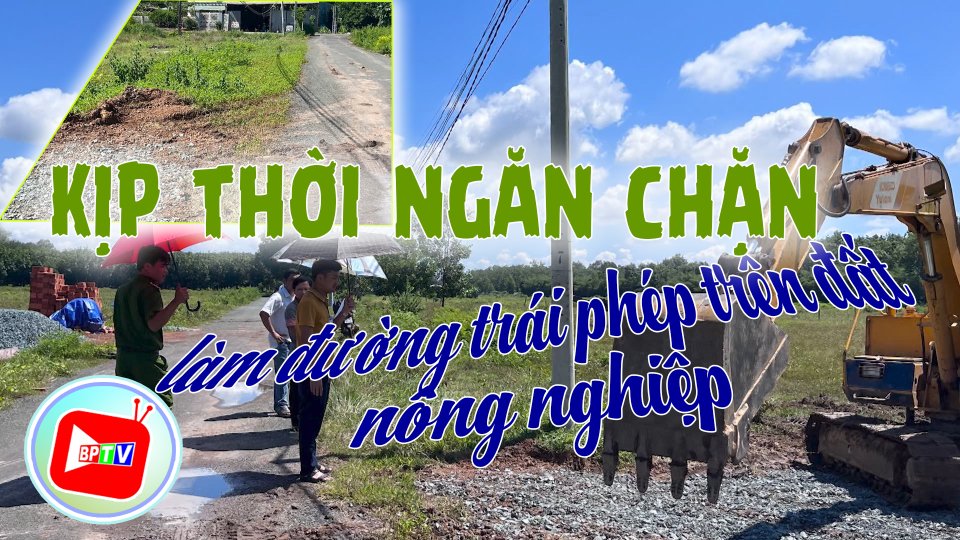 Ngăn chặn một trường hợp tự ý làm đường trái phép trên đất nông nghiệp ở Hớn Quản 