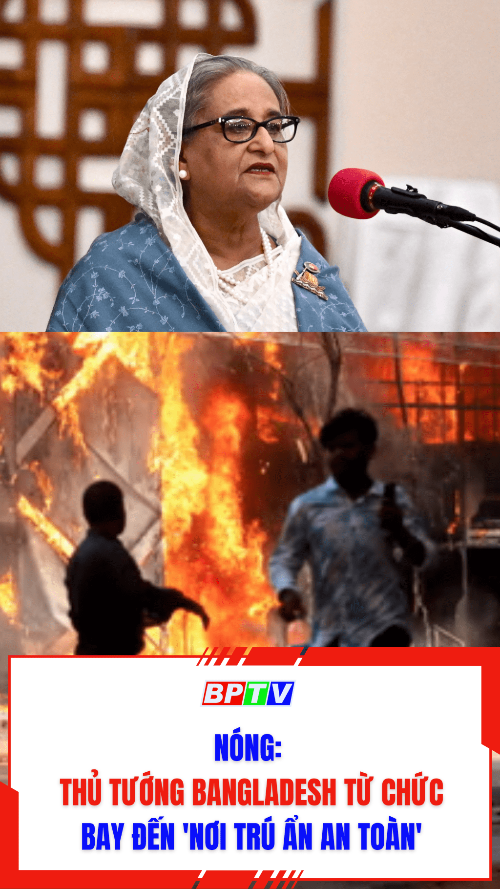 N&oacute;ng: Thủ tướng Bangladesh từ chức, bay đến 'nơi tr&uacute; ẩn an to&agrave;n' #shorts