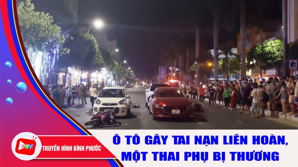 Ô tô gây tai nạn liên hoàn, một thai phụ bị thương |BPTV