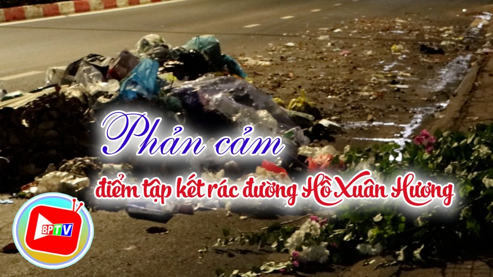 Phản cảm điểm tập kết rác đường Hồ Xuân Hương, thành phố Đồng Xoài 