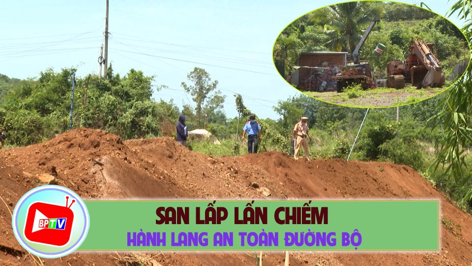 Phát hiện 1 vụ san lấp lấn chiếm hành lang an toàn đường bộ 