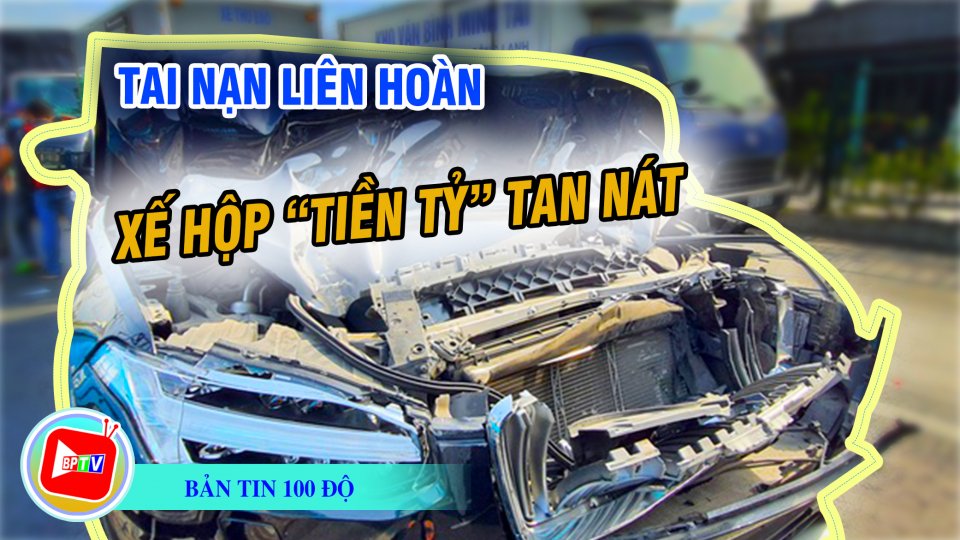 Tai nạn liên hoàn, tài xế thất thần nhìn “xế hộp” tiền tỷ tan nát